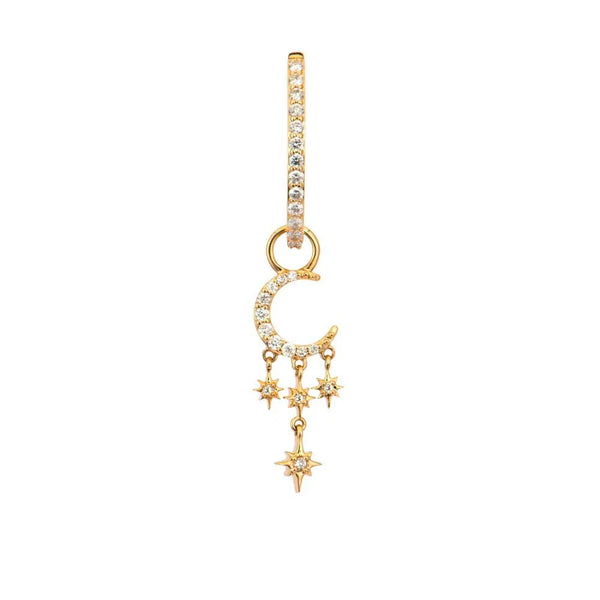 Make a Wish Small Crescent Moon & Star Earring Charm