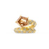 Pinstripe Strength Cognac Fancy Cut Diamond Solitaire Knife Edge Bypass Ring