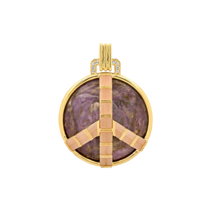 Midsize Gemstone Peace Pendant