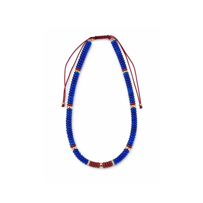 Jade, Rainbow Jade, & Diamond Heishi Adjustable Beaded Necklace with Gold Beads