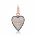 Puffy Black & White Diamond Heart Charm