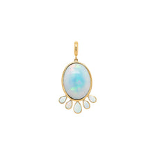 Oval Opal Fringe Charm with Diamond Pears