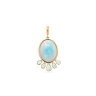 Oval Opal Fringe Charm with Diamond Pears