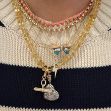 Hanging On By A Sparkle Puffy Diamond Heart Charm with Black Rhodium