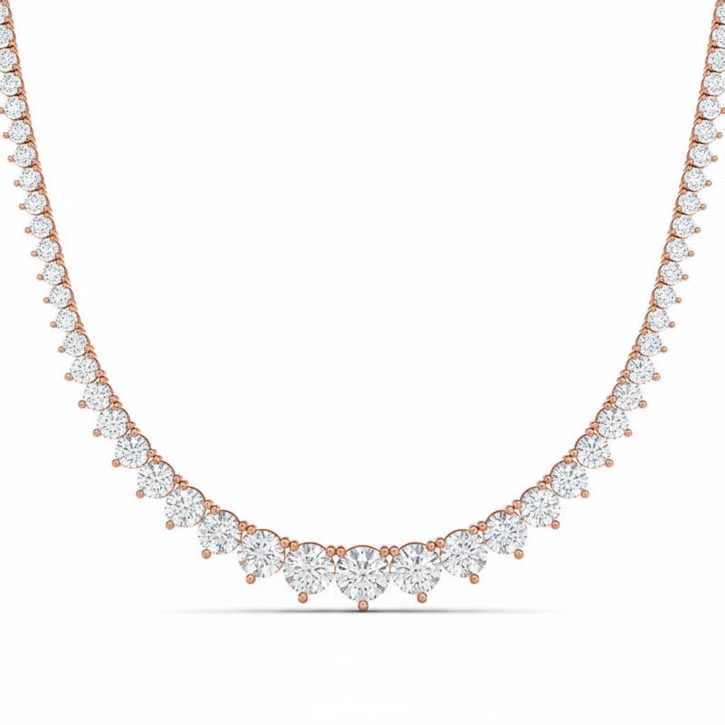 Graduated Lab Grown Diamond Tennis Necklace