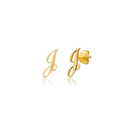 Mini Script Initial Stud Earring