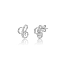 Mini Diamond Script Initial Stud Earring