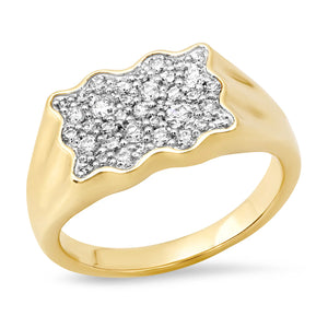 Diamond Form Signet Ring