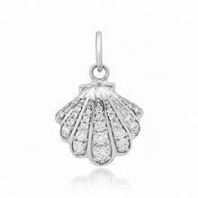 White Rhodium & Diamond Shell Charm