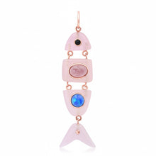 Segmented Gemstone Inlay Fish Charms