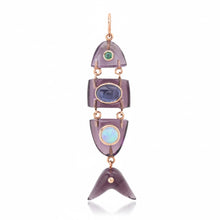 Segmented Gemstone Inlay Fish Charms