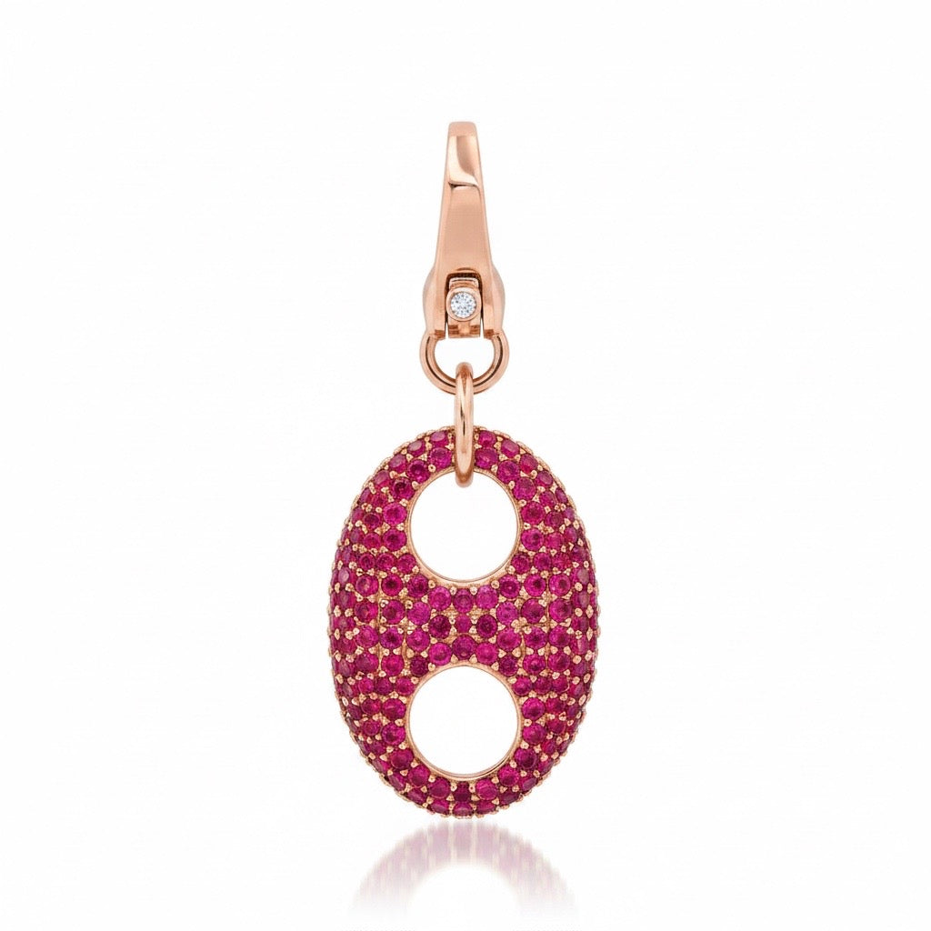 Pave Ruby Red Mariner Puff Charm