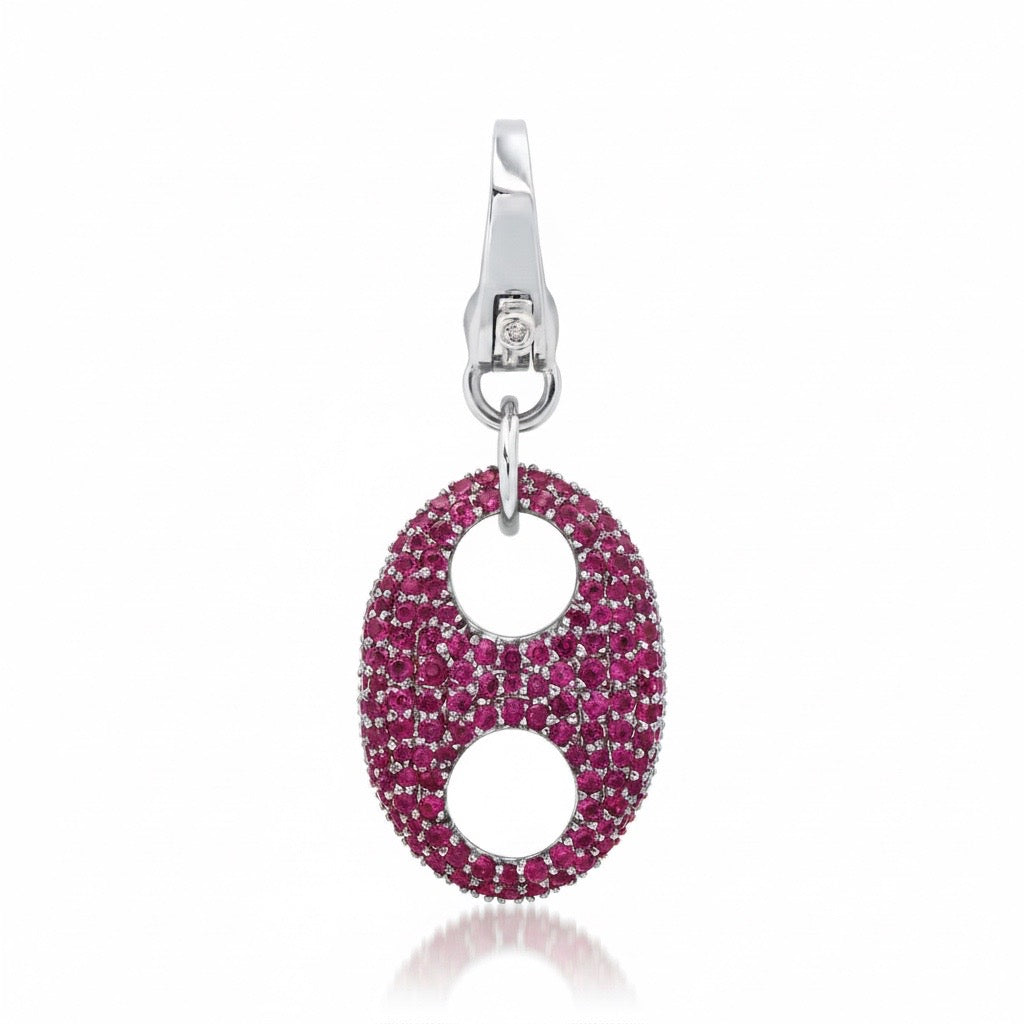 Pave Ruby Red Mariner Puff Charm