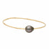 Standard Gold Filled Tahitian Pearl Pounded Wire Bangle Bracelet