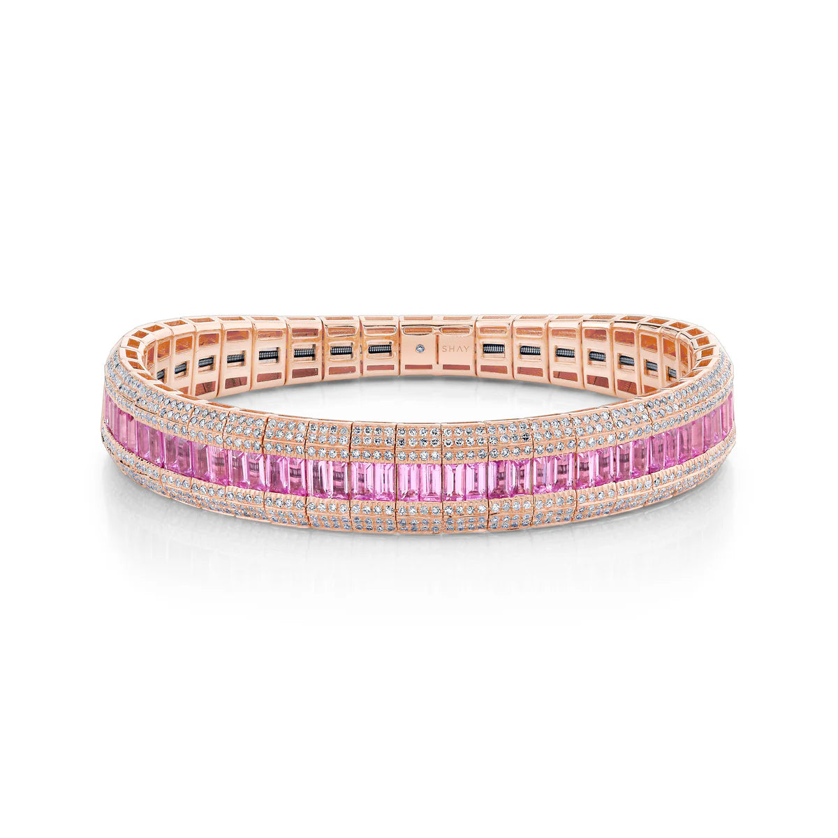 Pave Diamond & Gemstone Scales Stretch Bracelet