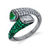 Mixed Emerald & Diamond Pave Bypass Pinky Ring