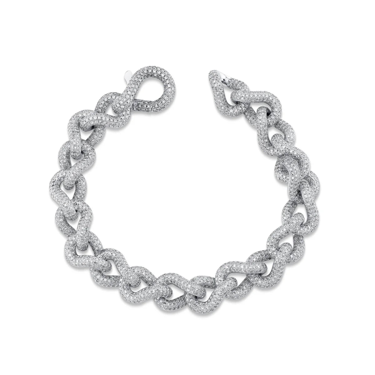 Diamond Pave Infinity Link Bracelet