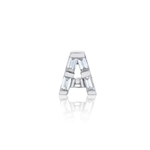 Diamond Baguette Initial Stud