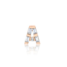 Diamond Baguette Initial Stud