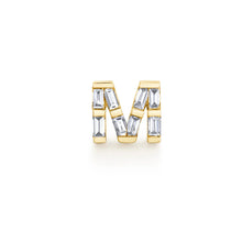 Diamond Baguette Initial Stud