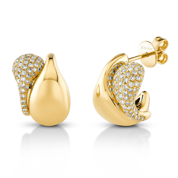 Diamond Double Drip Huggie Earrings