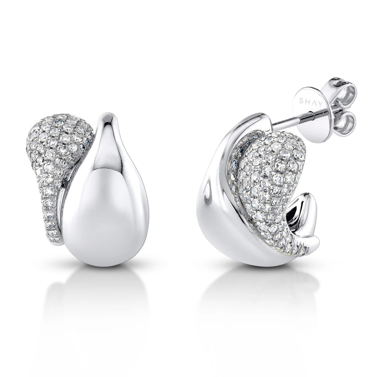 Diamond Double Drip Huggie Earrings
