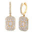 Pave Diamond Baguette Drop Earrings