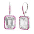Pink Sapphire & White Topaz Portrait Gemstone Drop Earrings