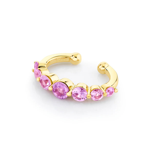 Gemstone or Diamond Gradual Round Ear Cuff