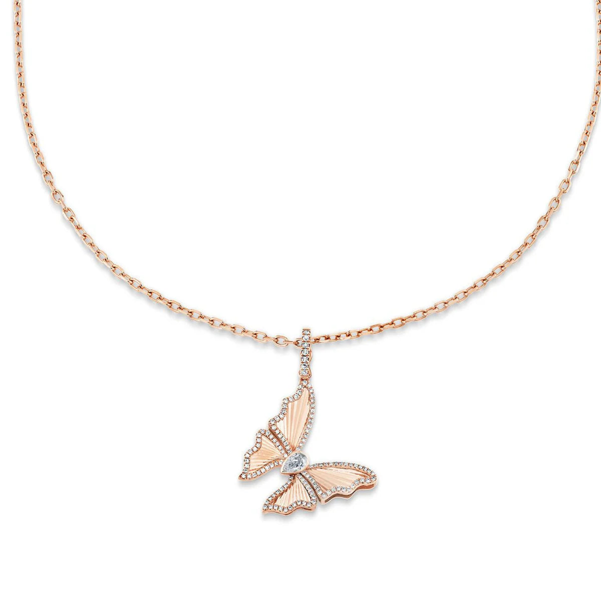 Diamond Butterfly Pendant Necklace