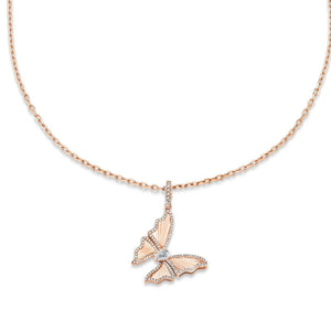 Diamond Butterfly Pendant Necklace