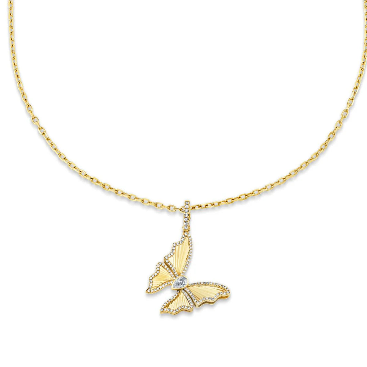 Diamond Butterfly Pendant Necklace