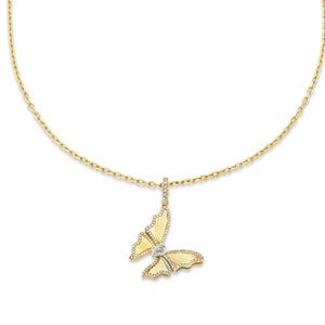 Diamond Butterfly Pendant Necklace