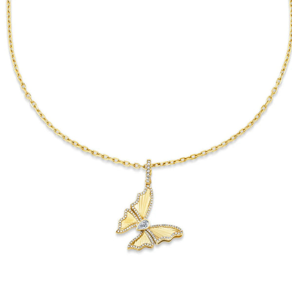 Diamond Butterfly Pendant Necklace