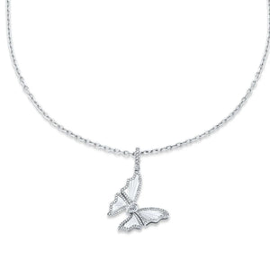 Diamond Butterfly Pendant Necklace