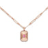 Pink Sapphire Radiant Deco Pendant Necklace