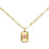 Pink Sapphire Radiant Deco Pendant Necklace