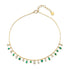 Mixed Emerald & Diamond Bezel Drop Necklace