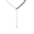 Pearl & Diamond Split Lariat Chain Necklace
