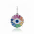 Mini Rainbow Gemstone & Diamond Flower Child Evil Eye Protection Charm