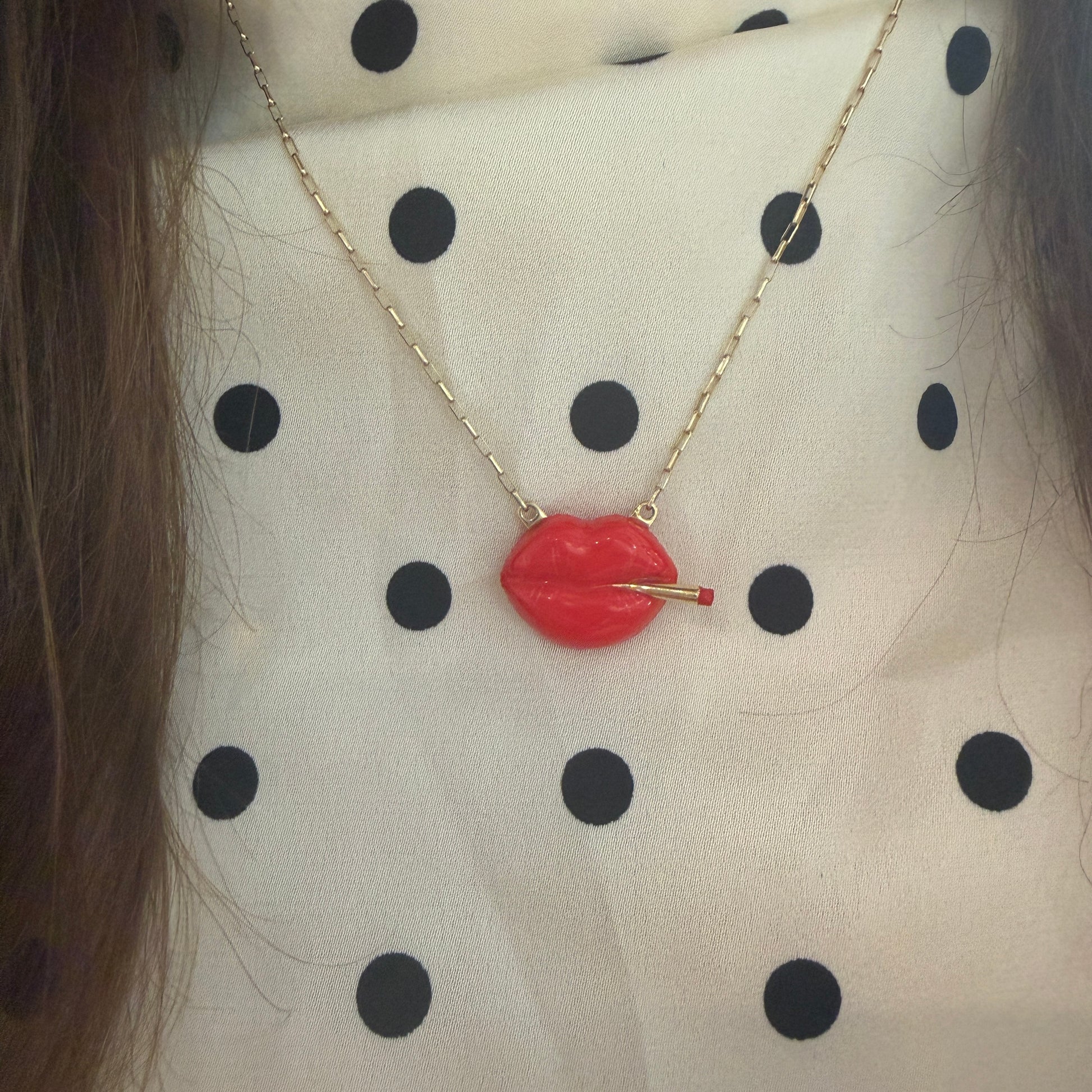 Bubblicious or Hottie Flying High Lips Necklace