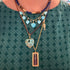 Tigers Eye & Lapis Adjustable Beaded Necklace with Gold Beads