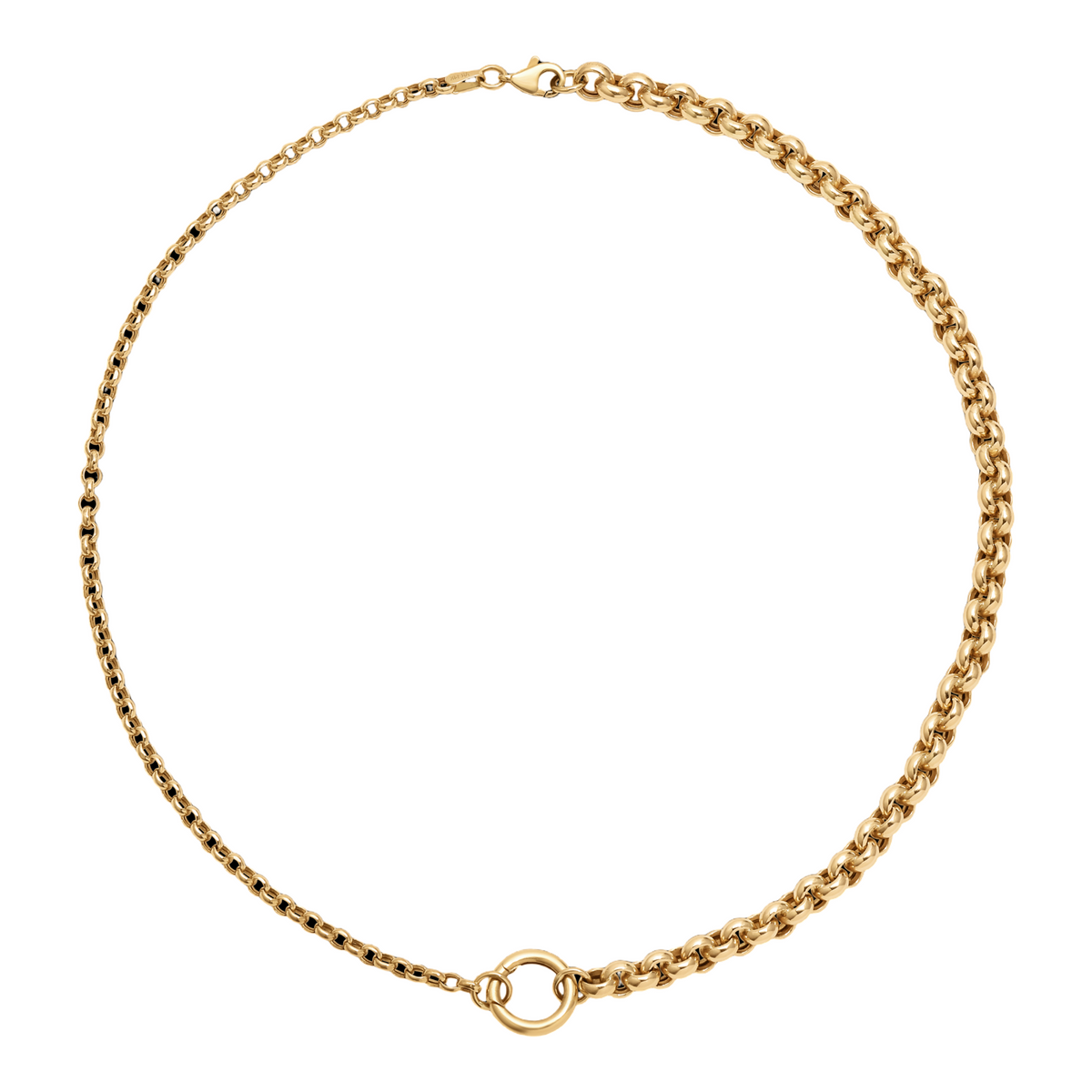 Half & Half Rolo Chain Necklace