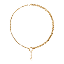 Half & Half Rolo Chain Lariat Necklace