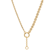 Half & Half Rolo Chain Lariat Necklace