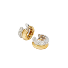Mini Diamond Paire de Creoles Bouees Wide Huggie Hoop Earrings