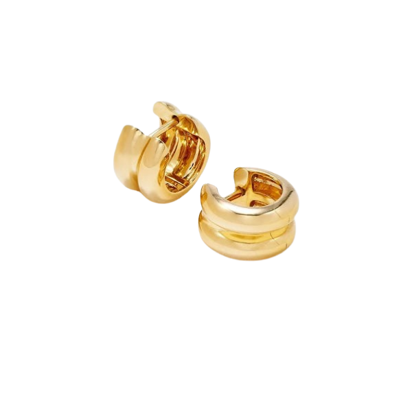 Paire de Creoles Bouees Wide Huggie Hoop Earrings