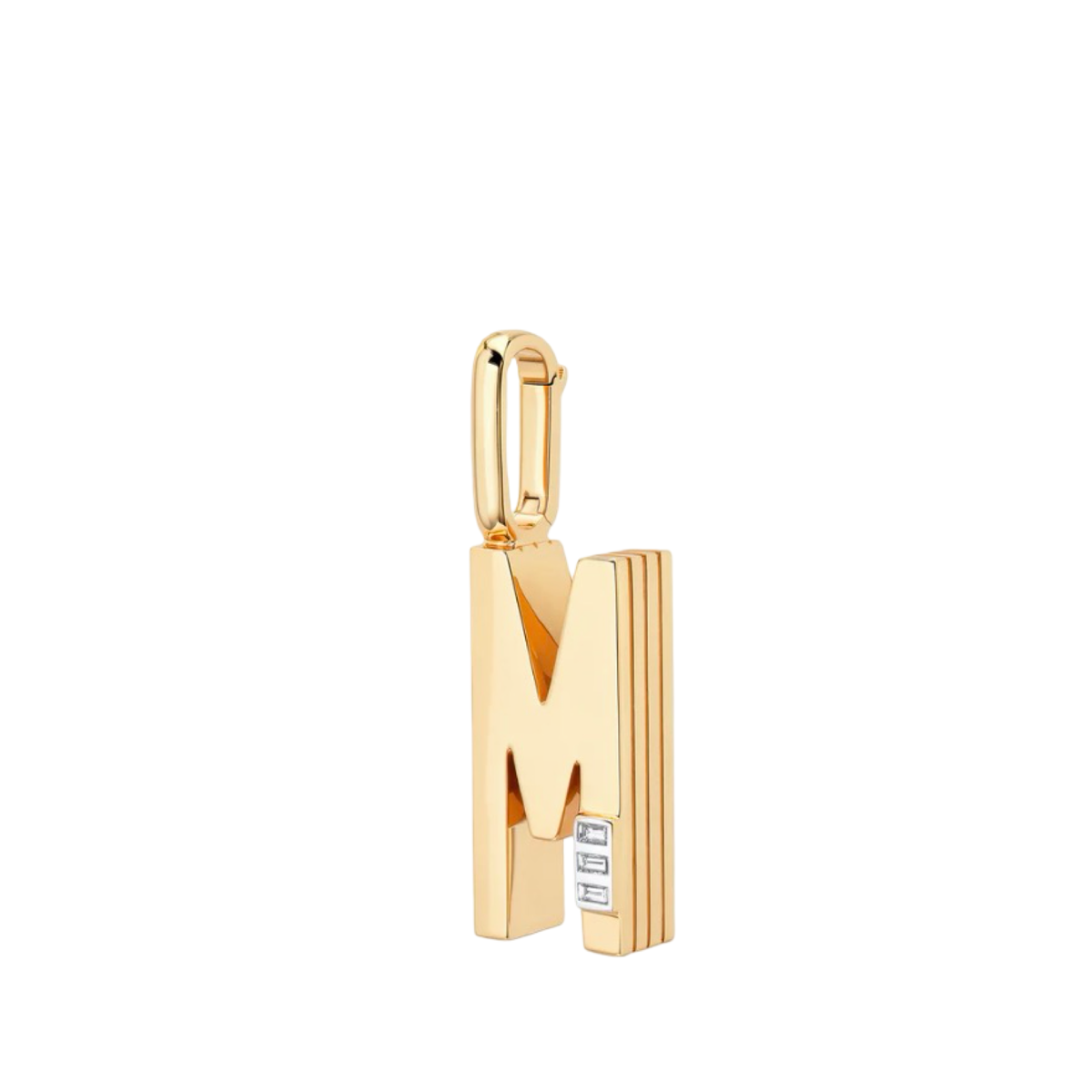 Clip-On Grandsize Ribbed Initial Charm