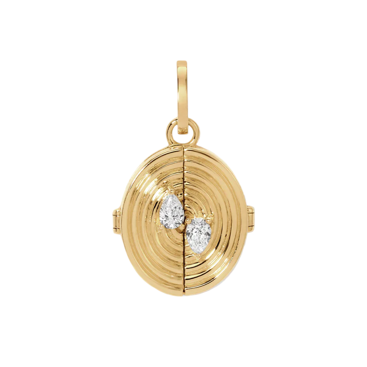 Groovy Lab Diamond Oval Locket Hinged Charm