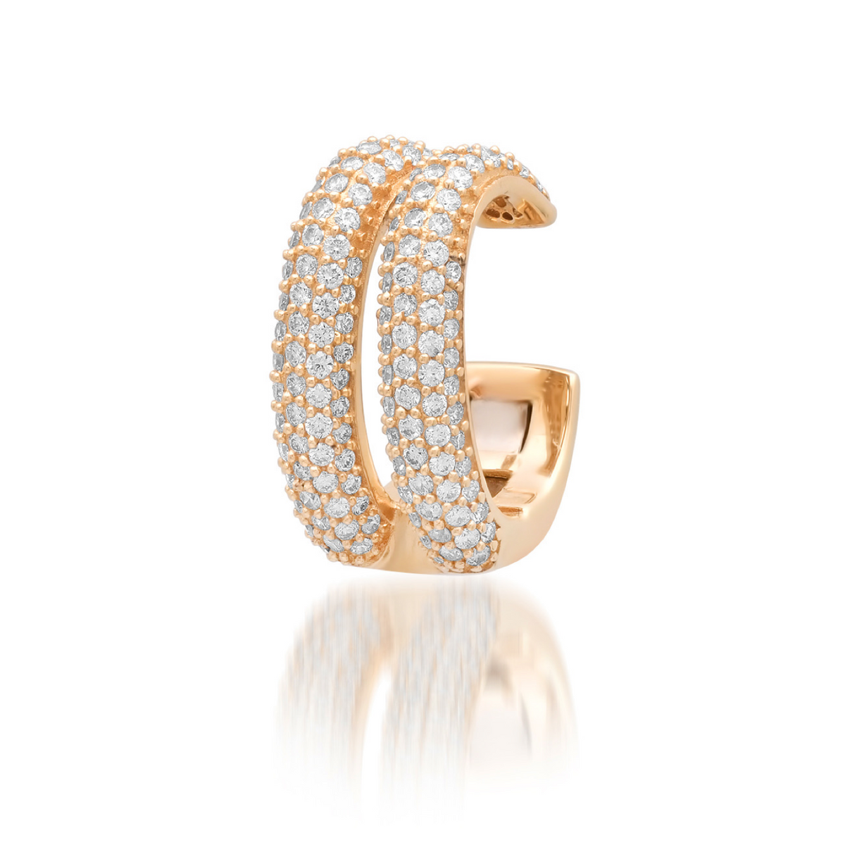 Double Pave Row Diamond Ear Cuff